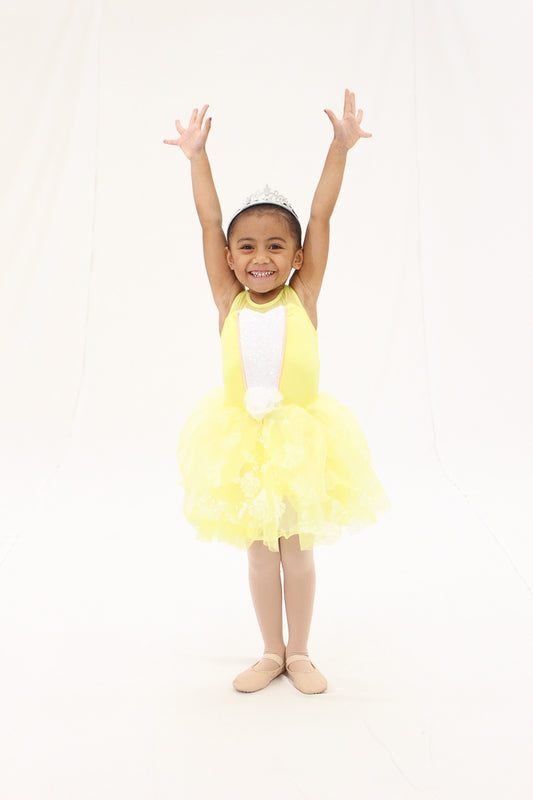 Yellow Floral Sparkle Tutu