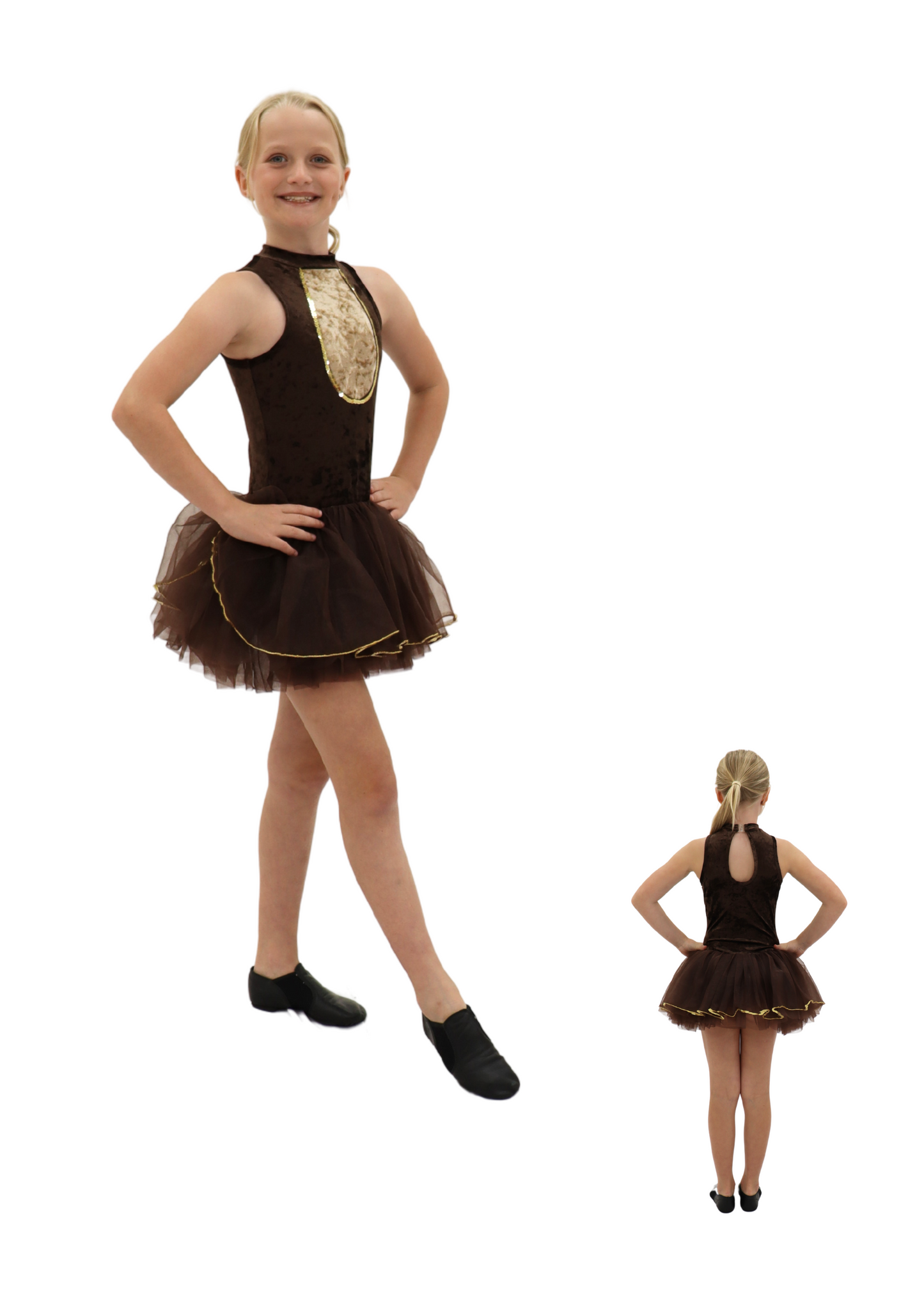 Brown and Gold Tutu Dress