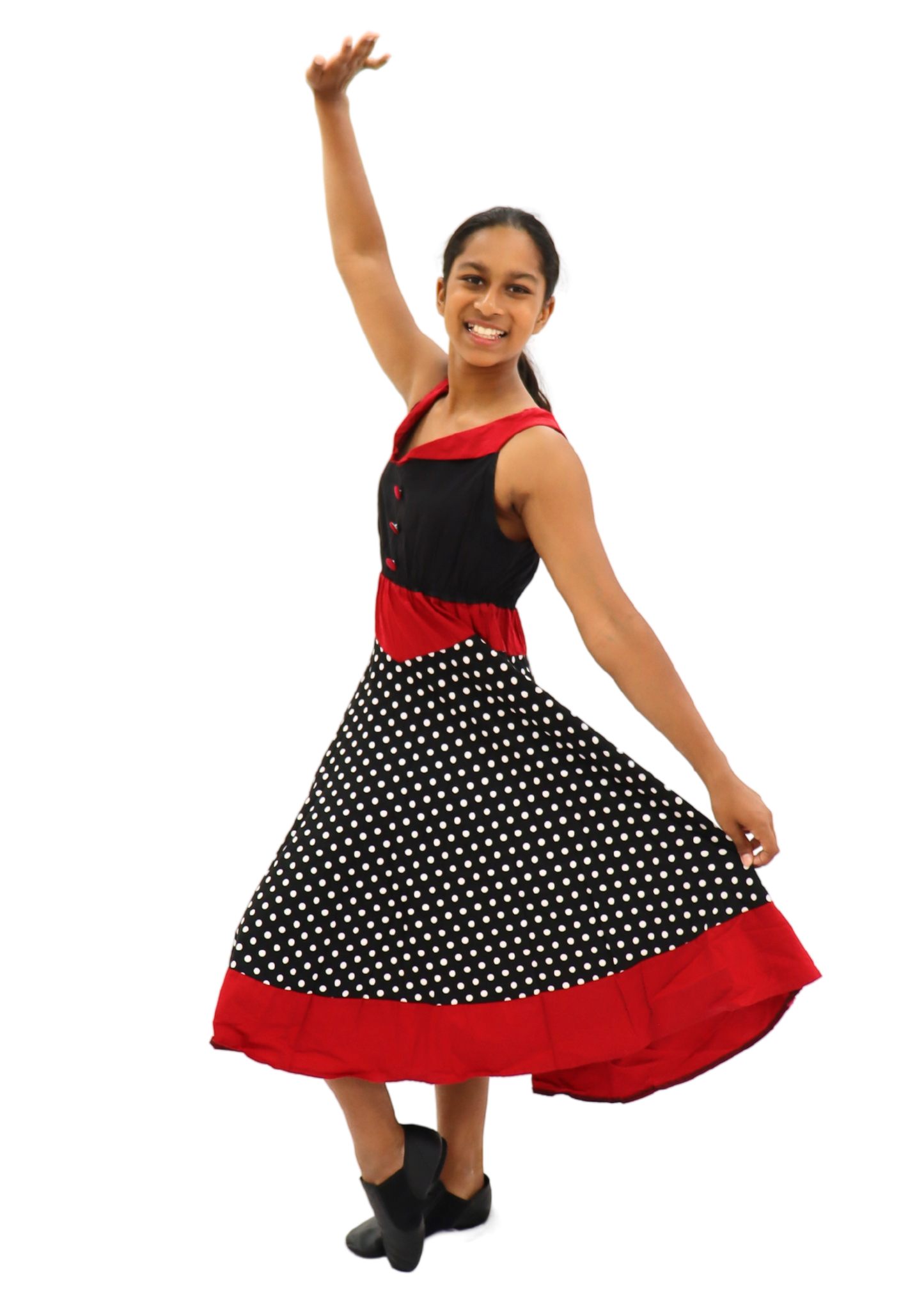 Red & Black Polkadot Dress