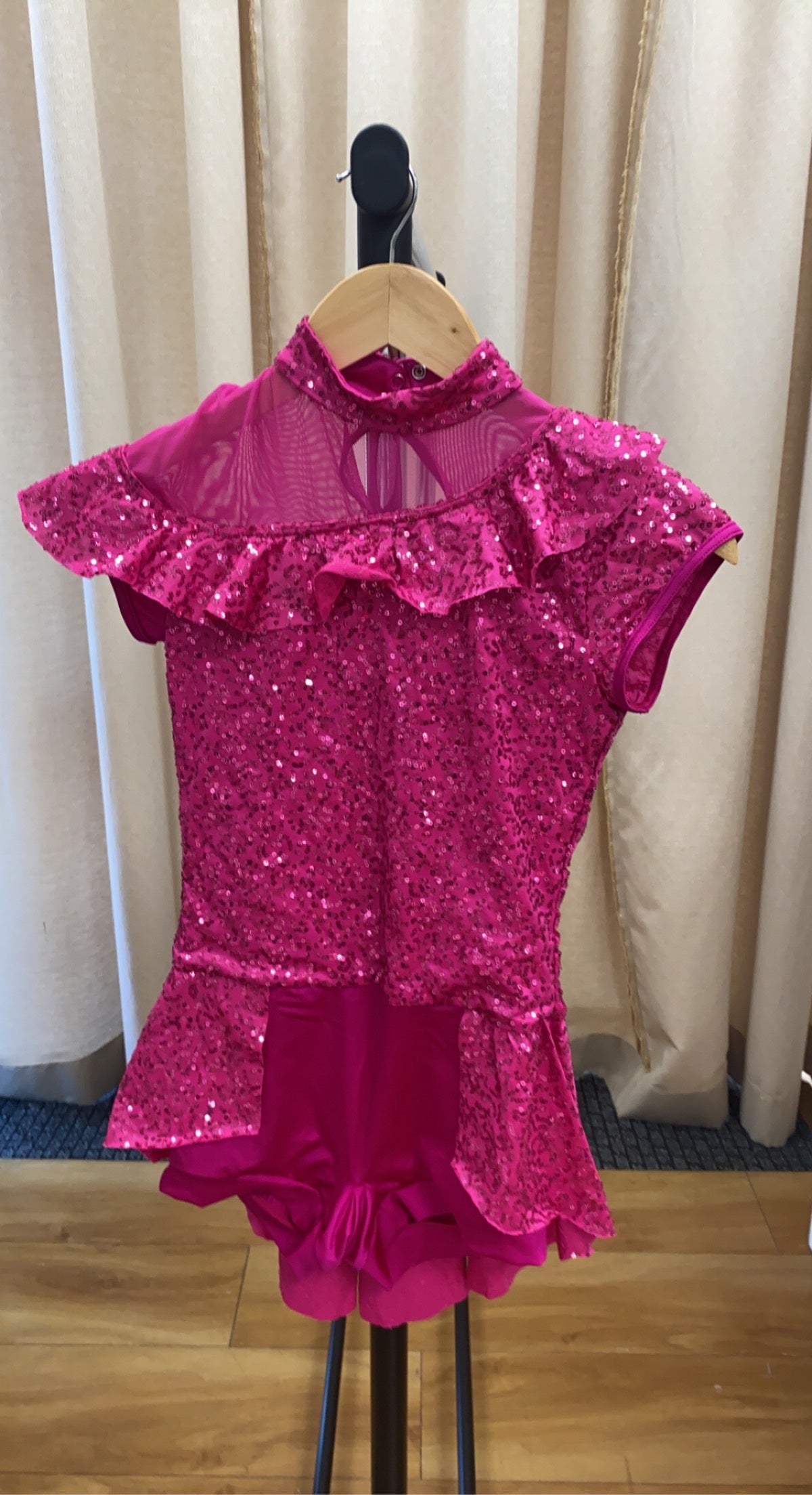 Hot Pink Sequin Playsuit Unitard