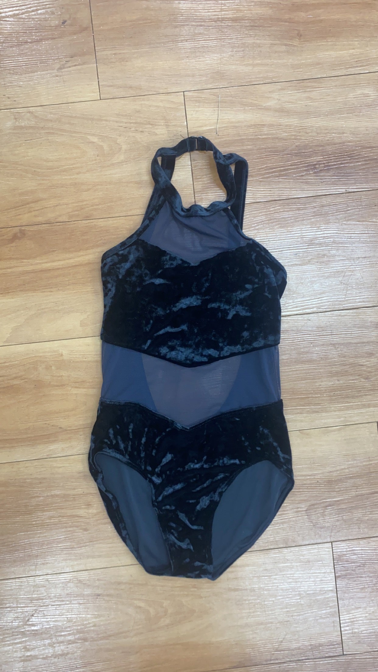 Black Velvet Halter-neck Leotard