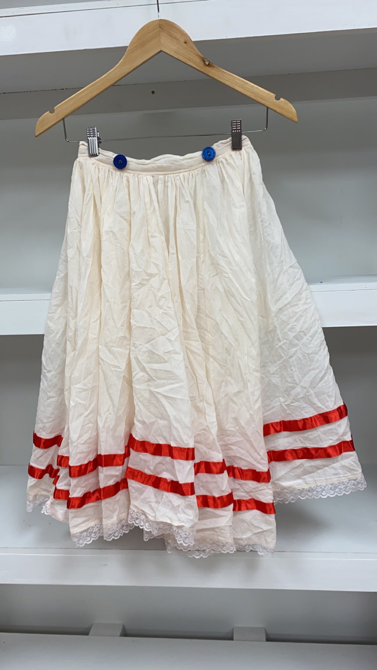 Cream White with Red Trim Skirt