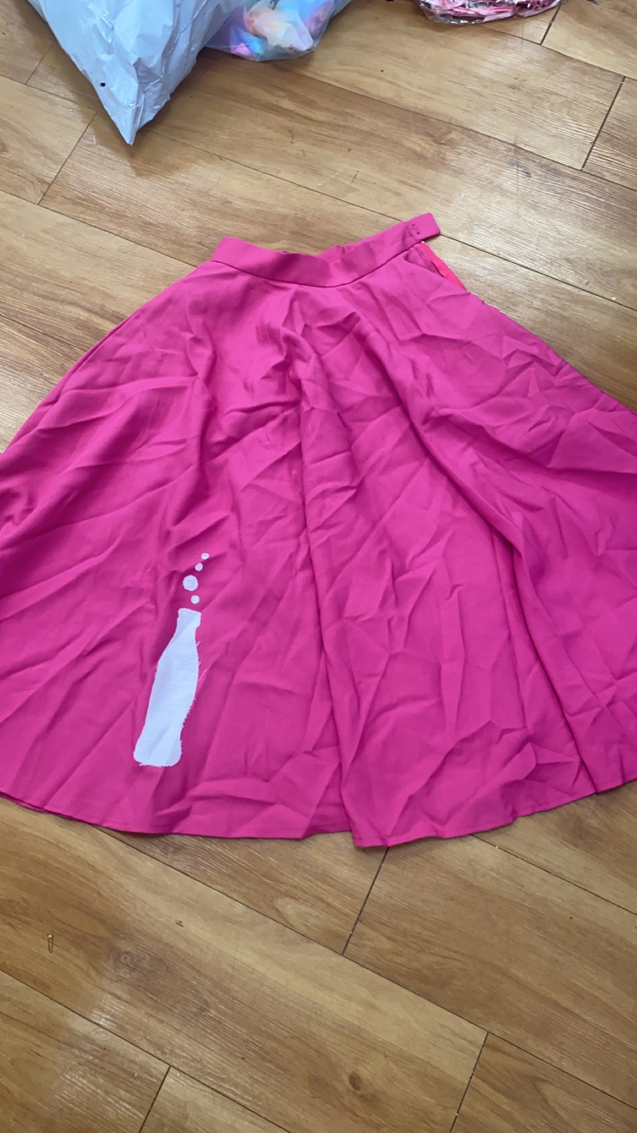 Pink & Blue Skirt with Bottle