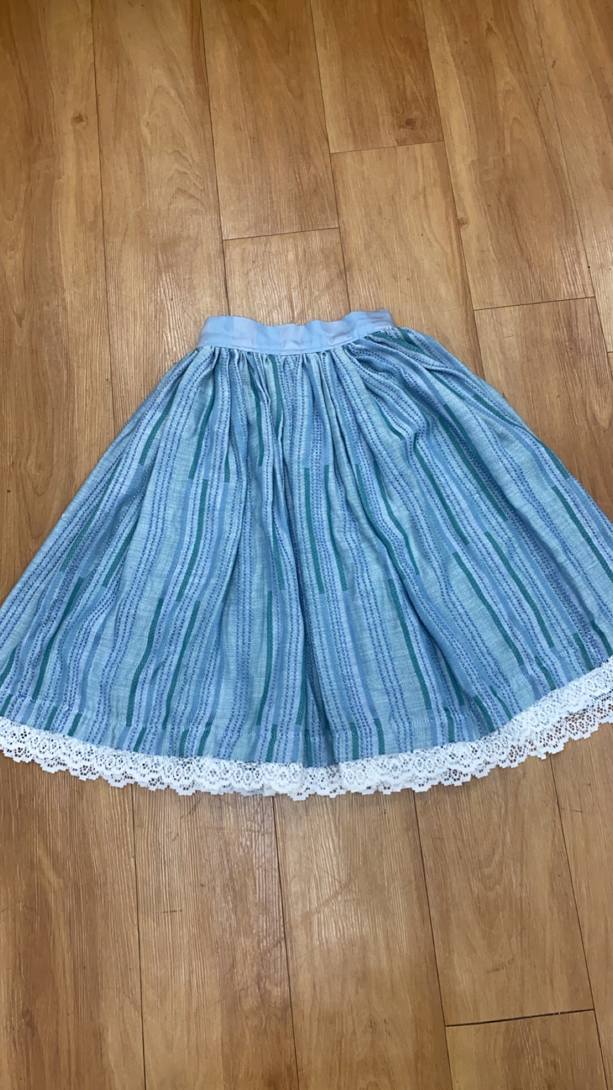 Blue Striped Village Skirt