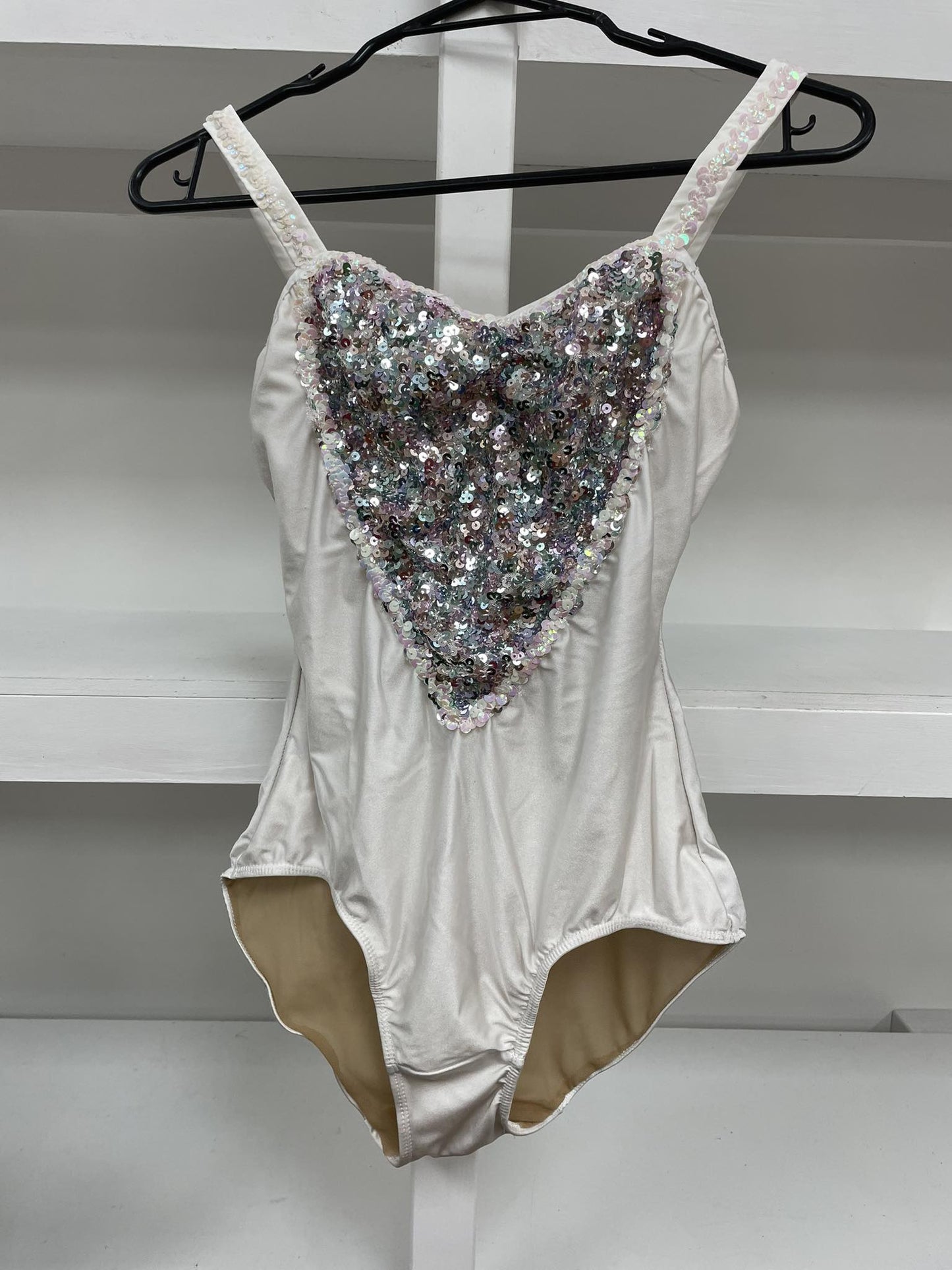 White Sequin Mermaid Leotard